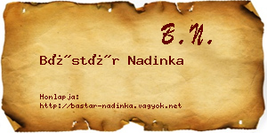 Bástár Nadinka névjegykártya